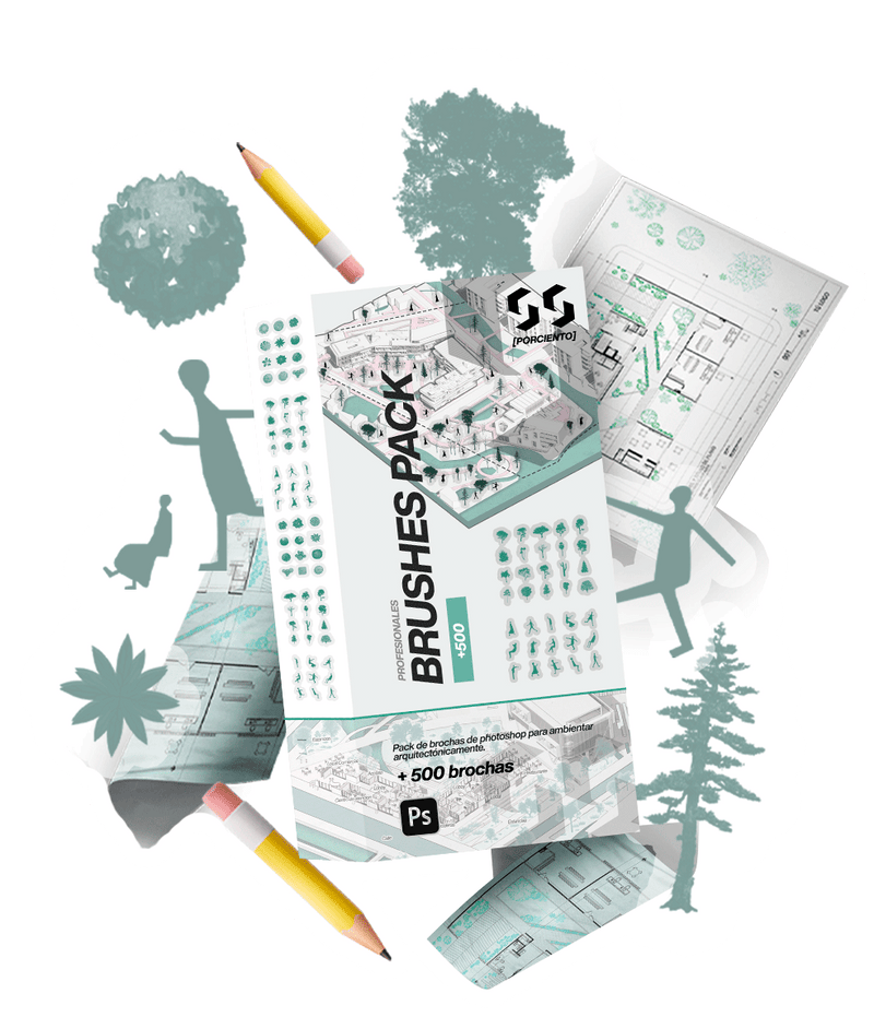 photoshop brushes for architecture diagrams and presentation drawings – brushes arquitectura photoshop