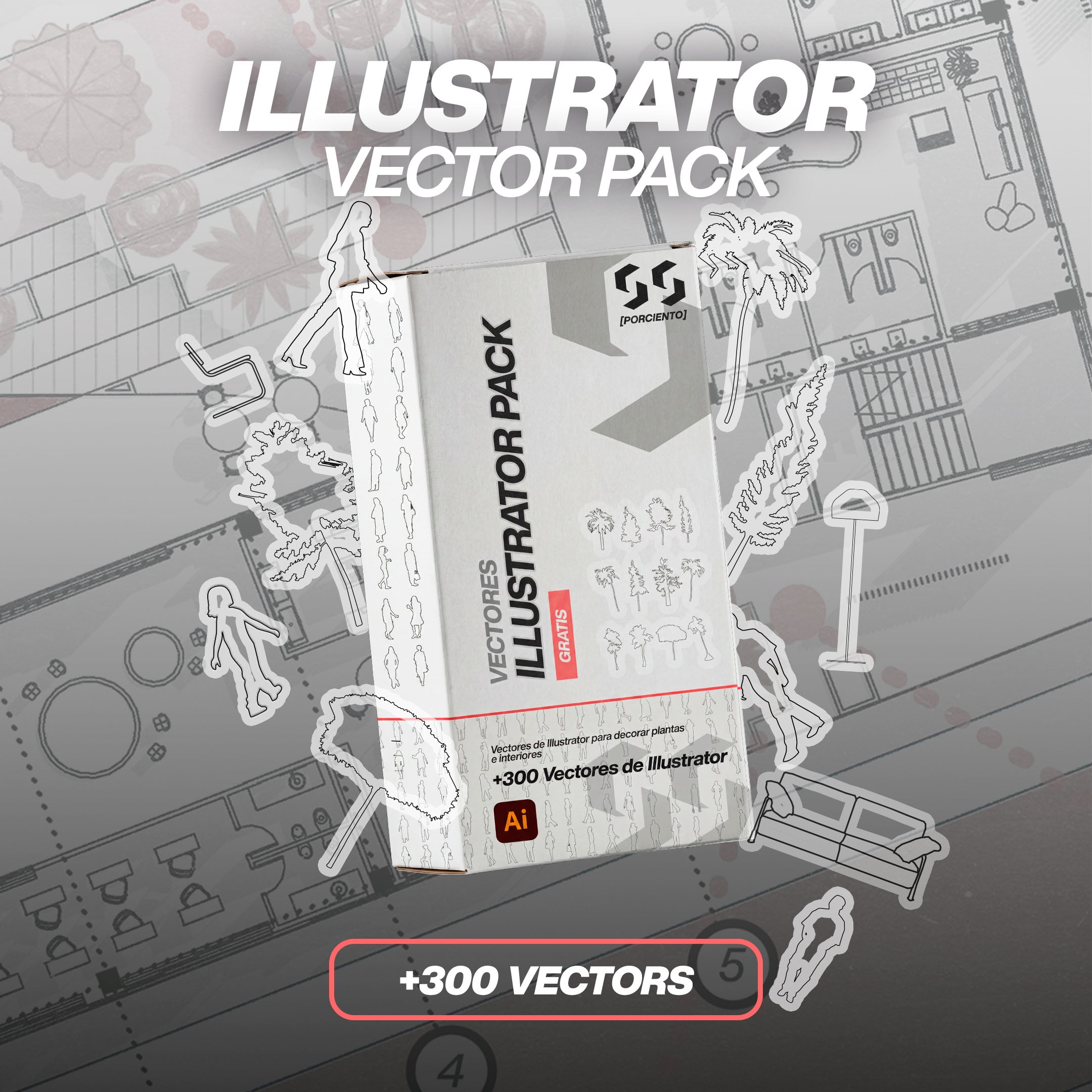 illustrator architecture pack with vector assets for diagrams and layouts – illustrator arquitectura pack